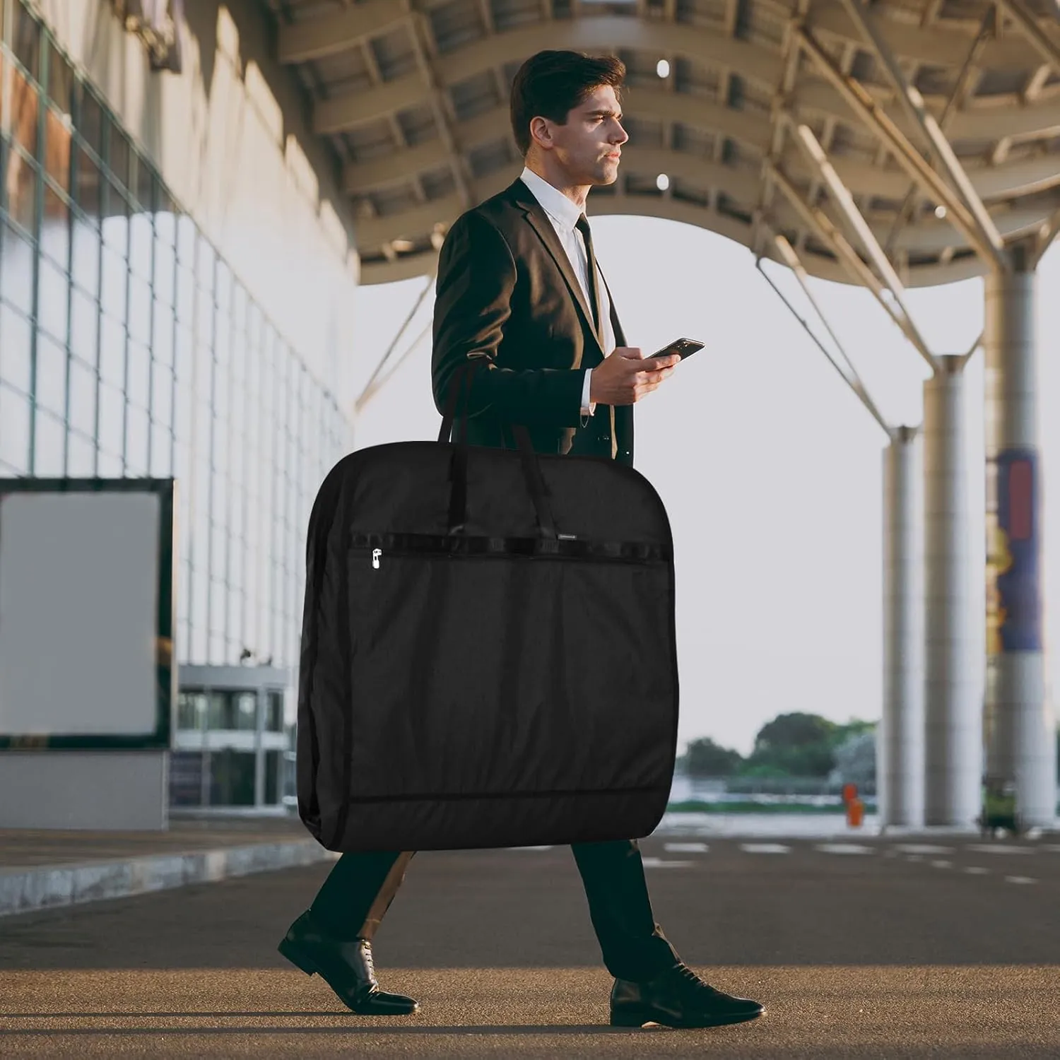 60 Inch Heavy Duty Tear Resistance Wedding Dress Bag for Wedding Travel, Waterproof Dress Cover for Closet Wardrobe. Garment Bag for Gowns, Tuxedos, Dress, Long Coats. Darkgrey, 60 Inch.