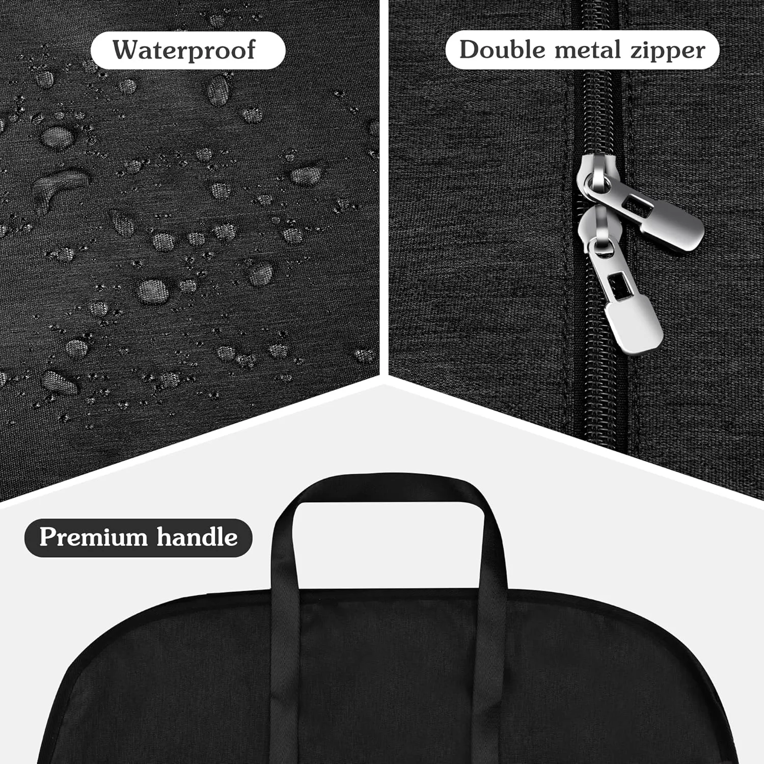60 Inch Heavy Duty Tear Resistance Wedding Dress Bag for Wedding Travel, Waterproof Dress Cover for Closet Wardrobe. Garment Bag for Gowns, Tuxedos, Dress, Long Coats. Darkgrey, 60 Inch.