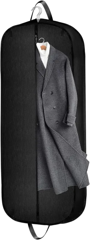 60 Inch Heavy Duty Tear Resistance Wedding Dress Bag for Wedding Travel, Waterproof Dress Cover for Closet Wardrobe. Garment Bag for Gowns, Tuxedos, Dress, Long Coats. Darkgrey, 60 Inch.