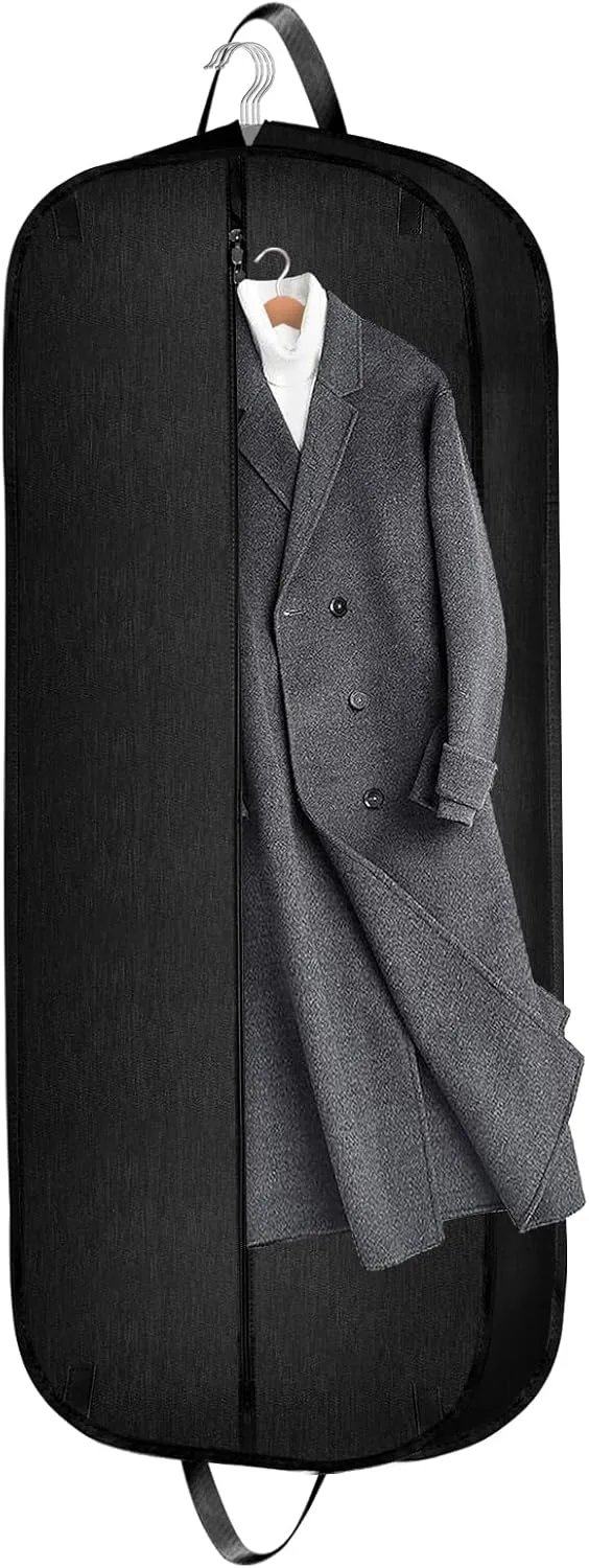 60 Inch Heavy Duty Tear Resistance Wedding Dress Bag for Wedding Travel, Waterproof Dress Cover for Closet Wardrobe. Garment Bag for Gowns, Tuxedos, Dress, Long Coats. Darkgrey, 60 Inch.
