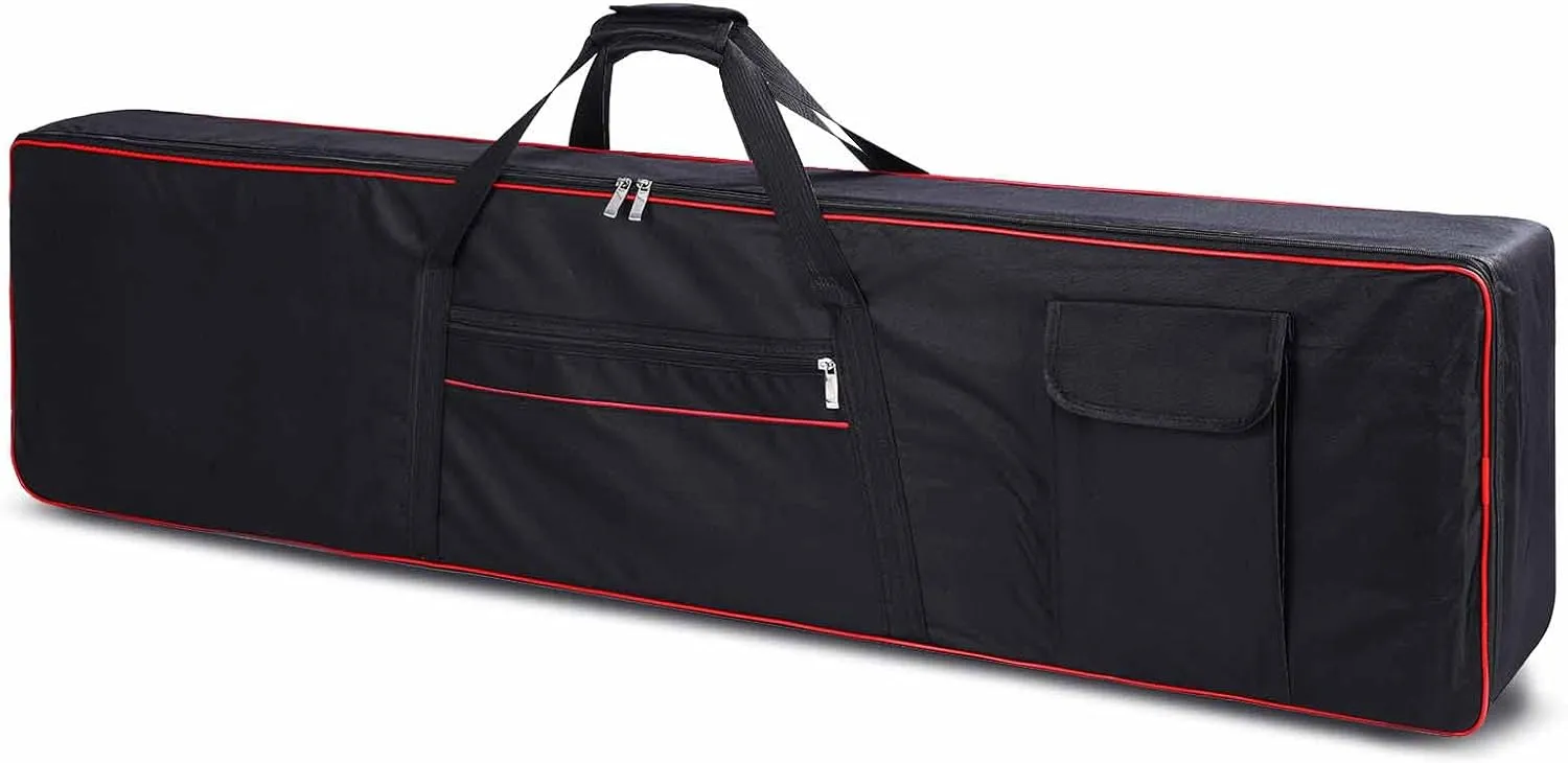 88 Key Keyboard Case Carrying Piano Cover, Gig Bag with 2-Pocket Keyboard Bag, 600D Durable Oxford Inside Padded Full Coverage Dust Protection for Digital Piano Covers
