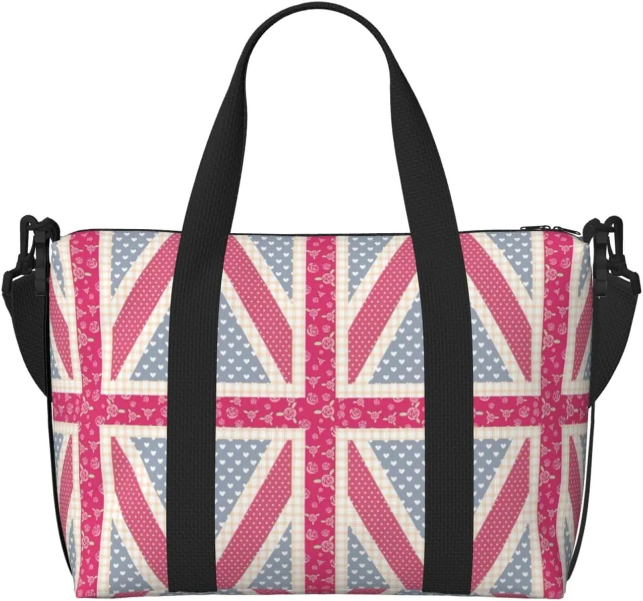 A pretty Union Jack Personal Item Travel Bags for Women - Durable Travel Duffel Bags, Gym Bags for Overnight Trips