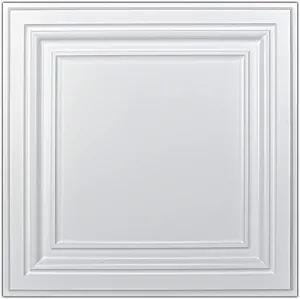 Art3d PVC Ceiling Tiles, 2'x2' Plastic Sheet in White (12-Pack)