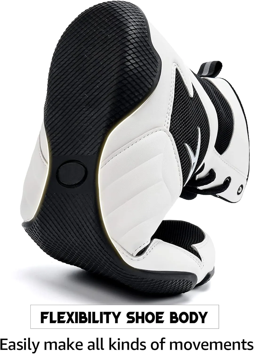 ASHION Men Wrestling Shoes Boxing Shoes High Top Fitness Sneakers Zero Drop Sole