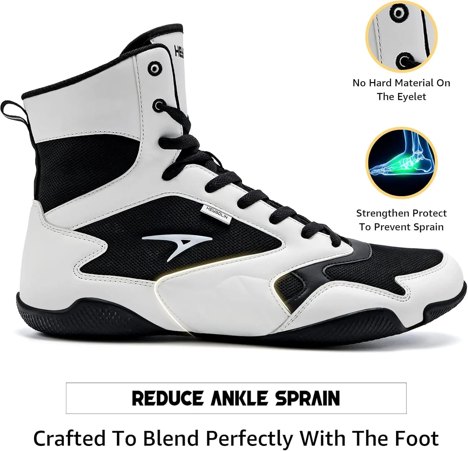 ASHION Men Wrestling Shoes Boxing Shoes High Top Fitness Sneakers Zero Drop Sole