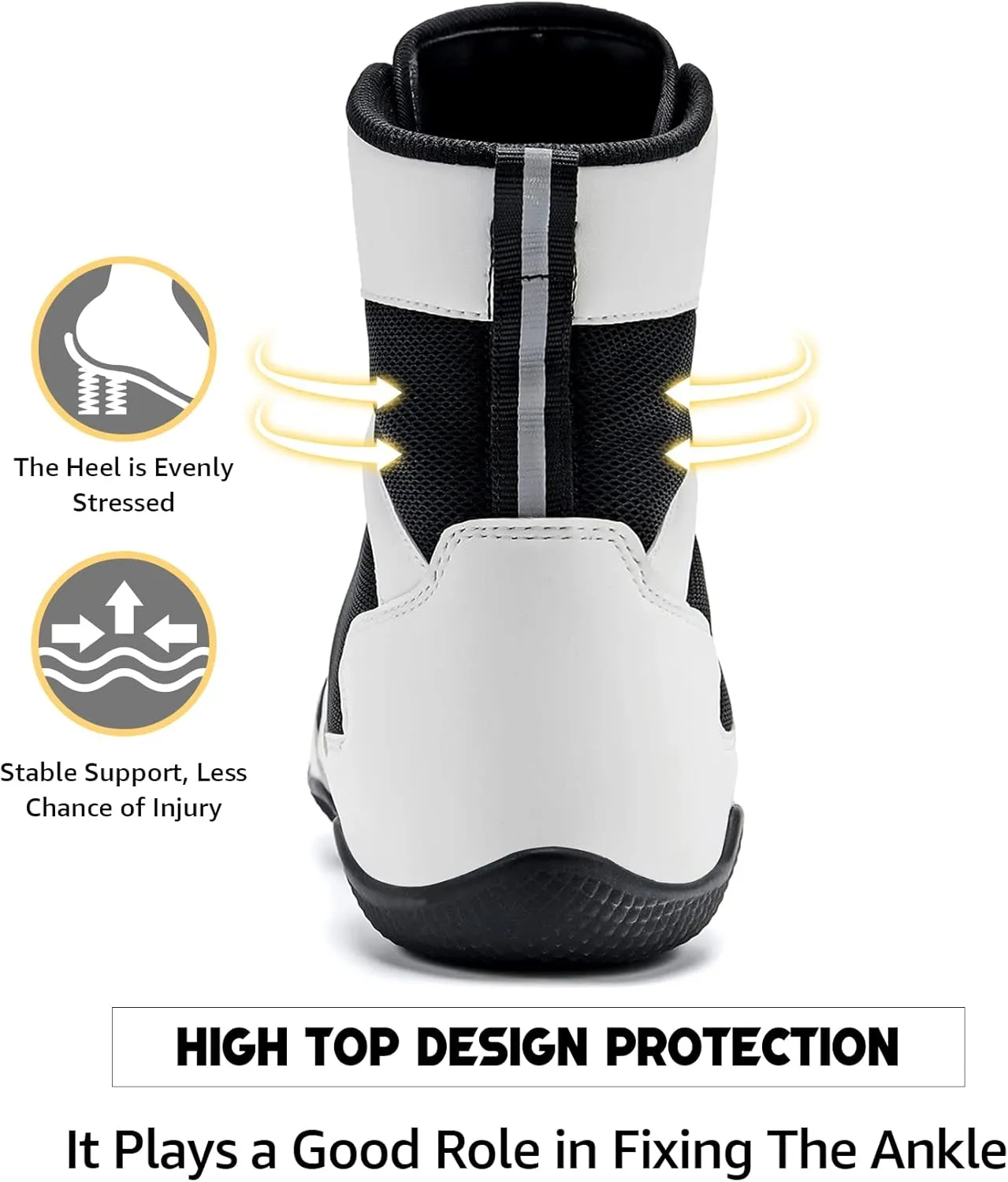 ASHION Men Wrestling Shoes Boxing Shoes High Top Fitness Sneakers Zero Drop Sole