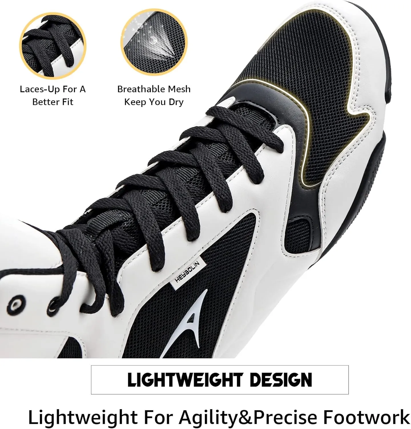 ASHION Men Wrestling Shoes Boxing Shoes High Top Fitness Sneakers Zero Drop Sole