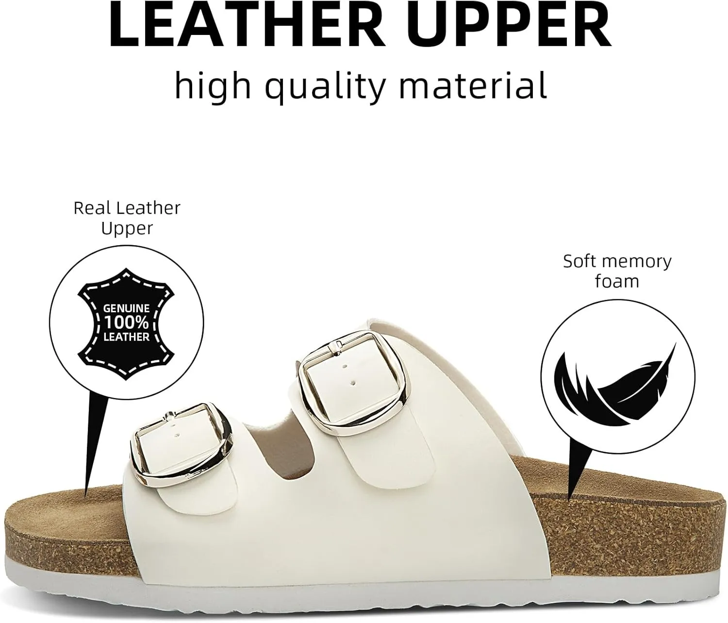ATHMILE Womens Sandals Beach Vacation Essentials Sandals for Women with Arch Support Comfort Cork Footbed Summer Shoes for Women