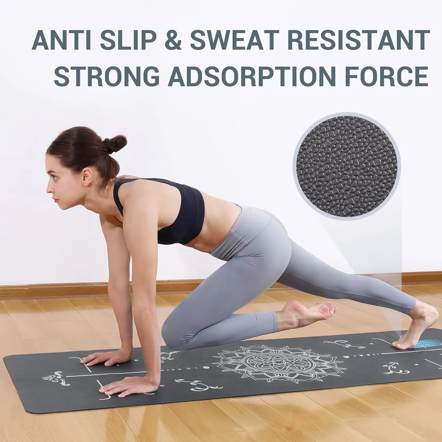 Avoalre Travel Yoga Mat Packable - Super Non Slip Foldable Fitness & Exercise Mat - Folding Lightweight Hot Yoga Mat with Carry Bag for Pilates & Floor Home Workouts (72"L x 24" & 32''W x 3mm Thick)
