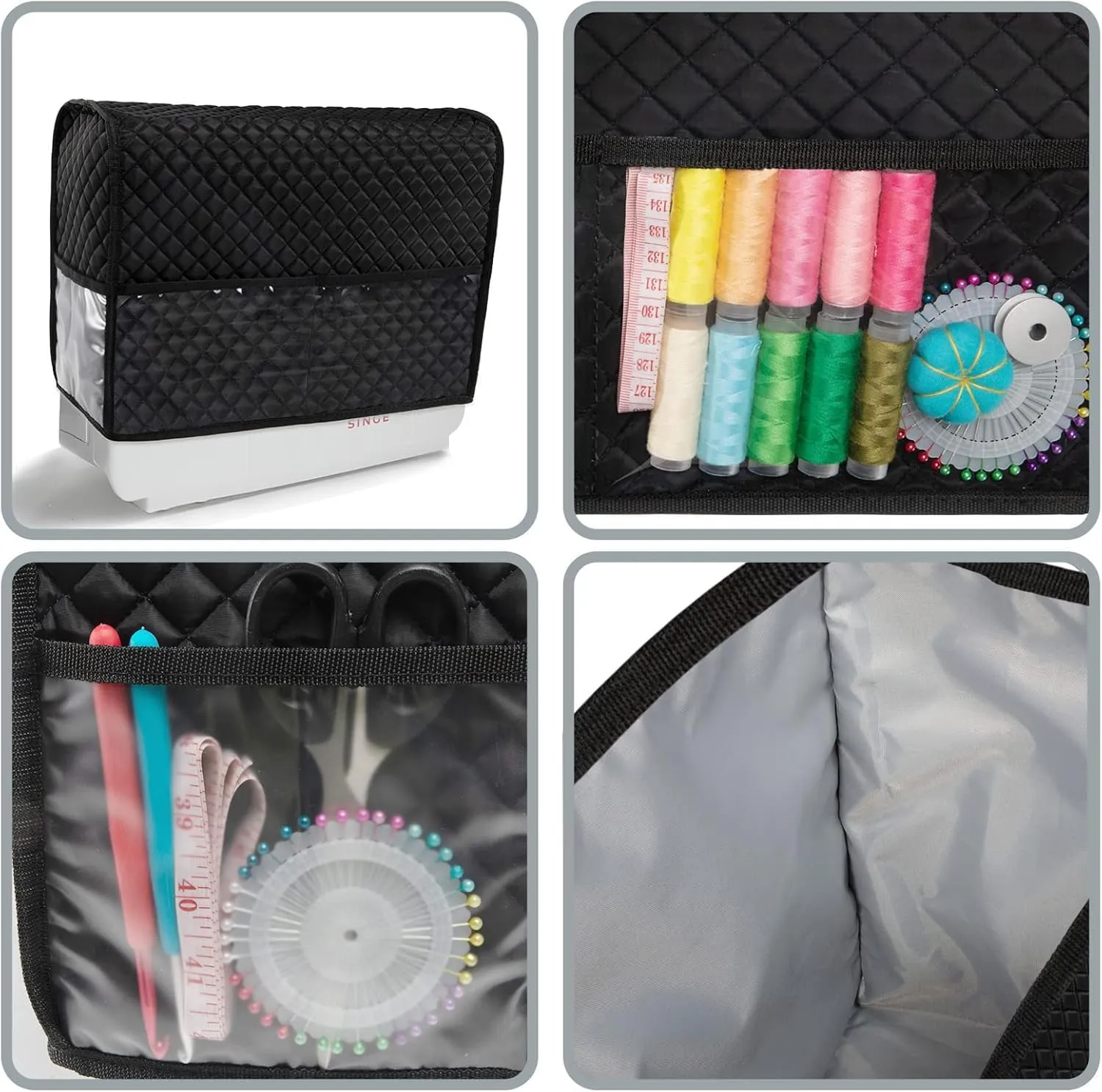 BAGSFY Sewing Machine Cover for Brother, Sewing Machine Dust Cover for Singer, Padded Storage Dust Covers Compatible with Most Standard Sewing Machine.