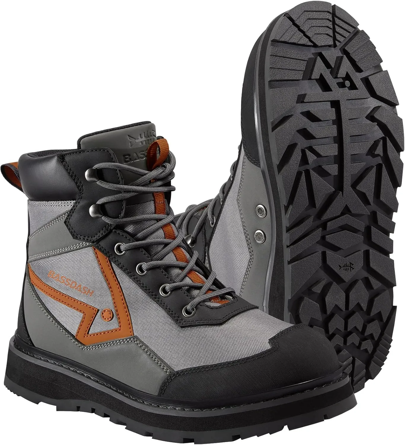 BASSDASH Men’s Wading Boots Lightweight Anti-Slip Rubber Sole Fly Fishing Wading Shoes