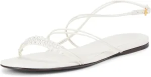 Beaded Strappy Flat Sandals for Women Bohemian Sandals Open Toe Slingback Flats Summer Vacation Beach Casual Daily Dressy Cute Shoes