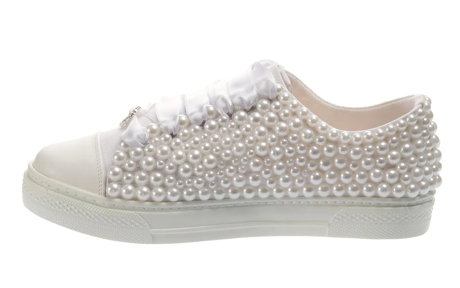 Bridal Shoes Wedding Sneakers, Personalized Shoes for Bride, Lace Bridal Tennis Shoes, bride platform shoes flat sole pearls bride shoe flat sole personalized shoes (38 EUR / 7,5 US)