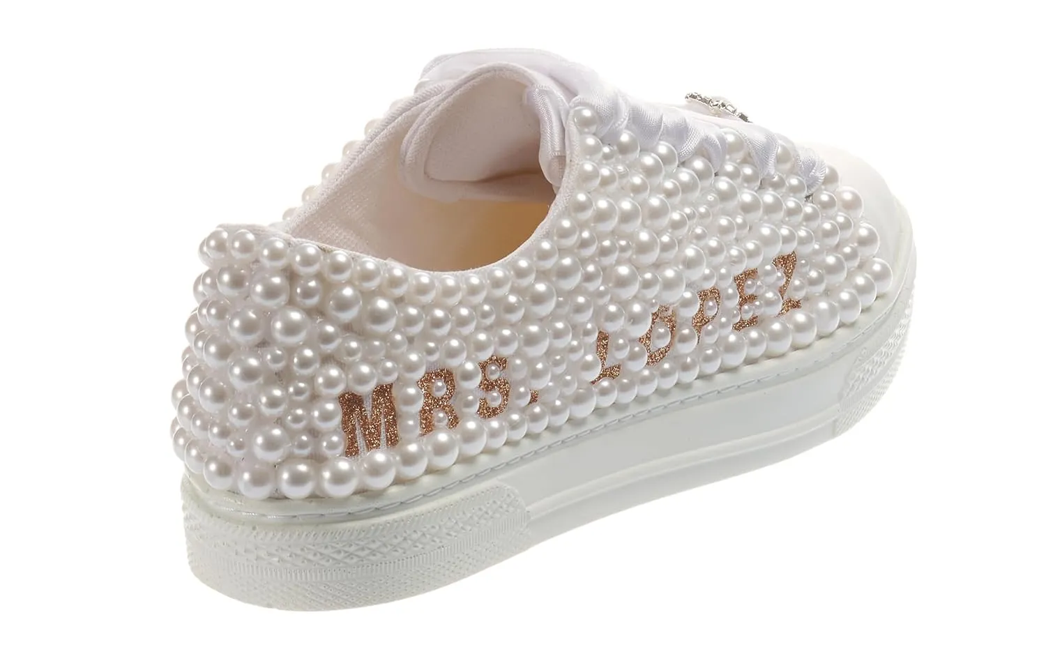 Bridal Shoes Wedding Sneakers, Personalized Shoes for Bride, Lace Bridal Tennis Shoes, bride platform shoes flat sole pearls bride shoe flat sole personalized shoes (38 EUR / 7,5 US)