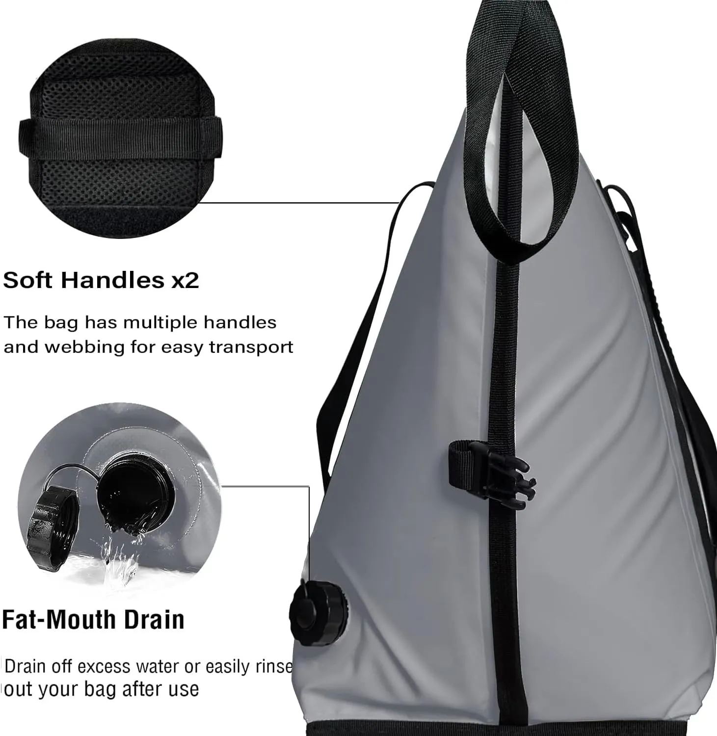 Buffalo Gear Insulated Fish Cooler - 27.5QT 58QT Waterproof Flat Bottom Bag, Leakproof and Fishing Kill Bag