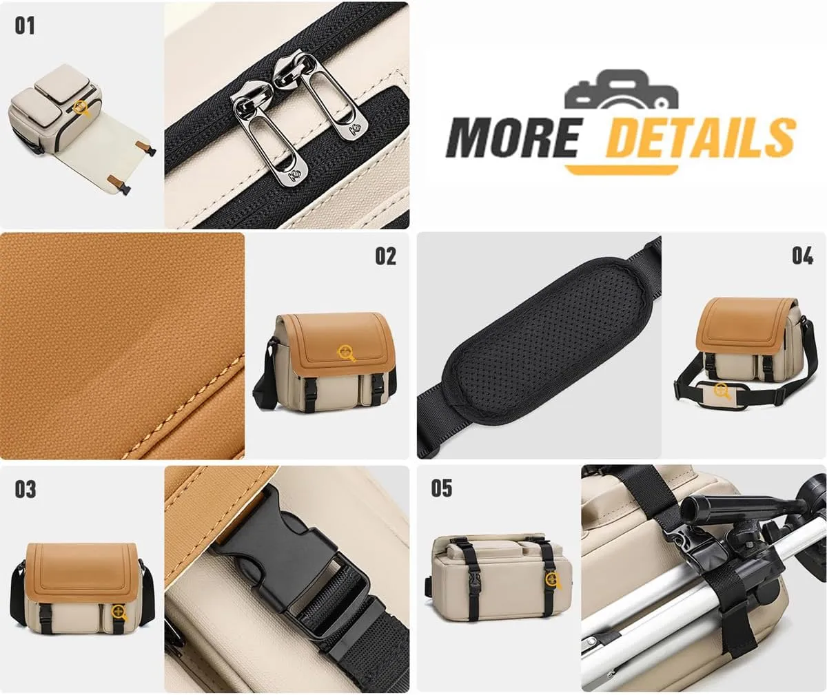 Camera Sling Bag with Tripod Holder, Waterproof Anti Theft Crossbody Shoulder Camera Bags for Photographers Women Men (Green,31 * 13 * 22cm)