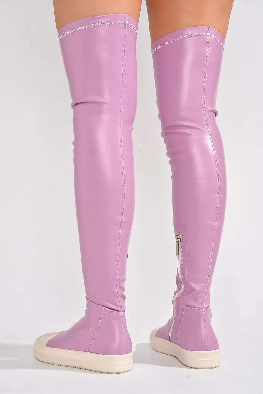 Cape Robbin Women Lug Sole Over the Knee Thigh high Round Toe Flat boots