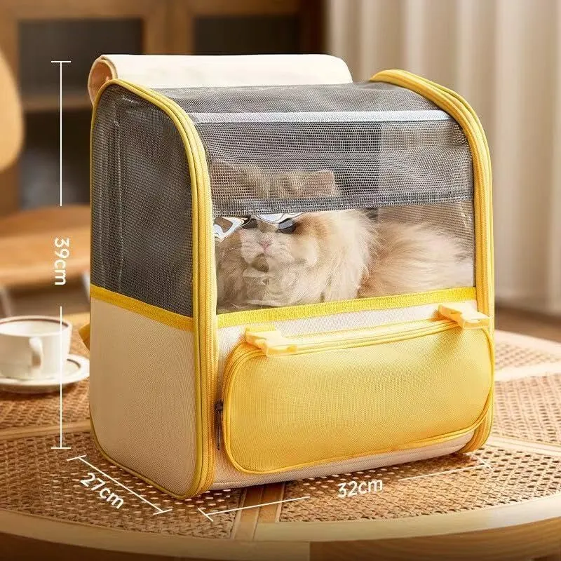Car Cat Carrier for Lexus NX, Pet Carrier Travel Bag for Small Medium Cats with Mesh Ventilation, Breathable Foldable for Airplane, Car, Vet Visits,Yellow