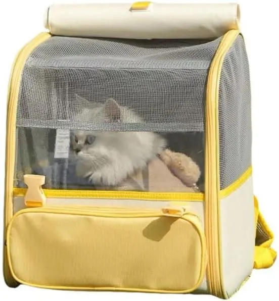 Car Cat Carrier for Lexus NX, Pet Carrier Travel Bag for Small Medium Cats with Mesh Ventilation, Breathable Foldable for Airplane, Car, Vet Visits,Yellow