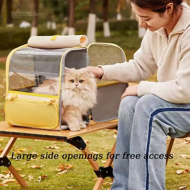 Car Cat Carrier for Toyota Corolla Touring Sports 2018-2024, Pet Carrier Travel Bag for Small Medium Cats with Mesh Ventilation, Breathable Foldable for Airplane, Car, Vet Visits,Grey