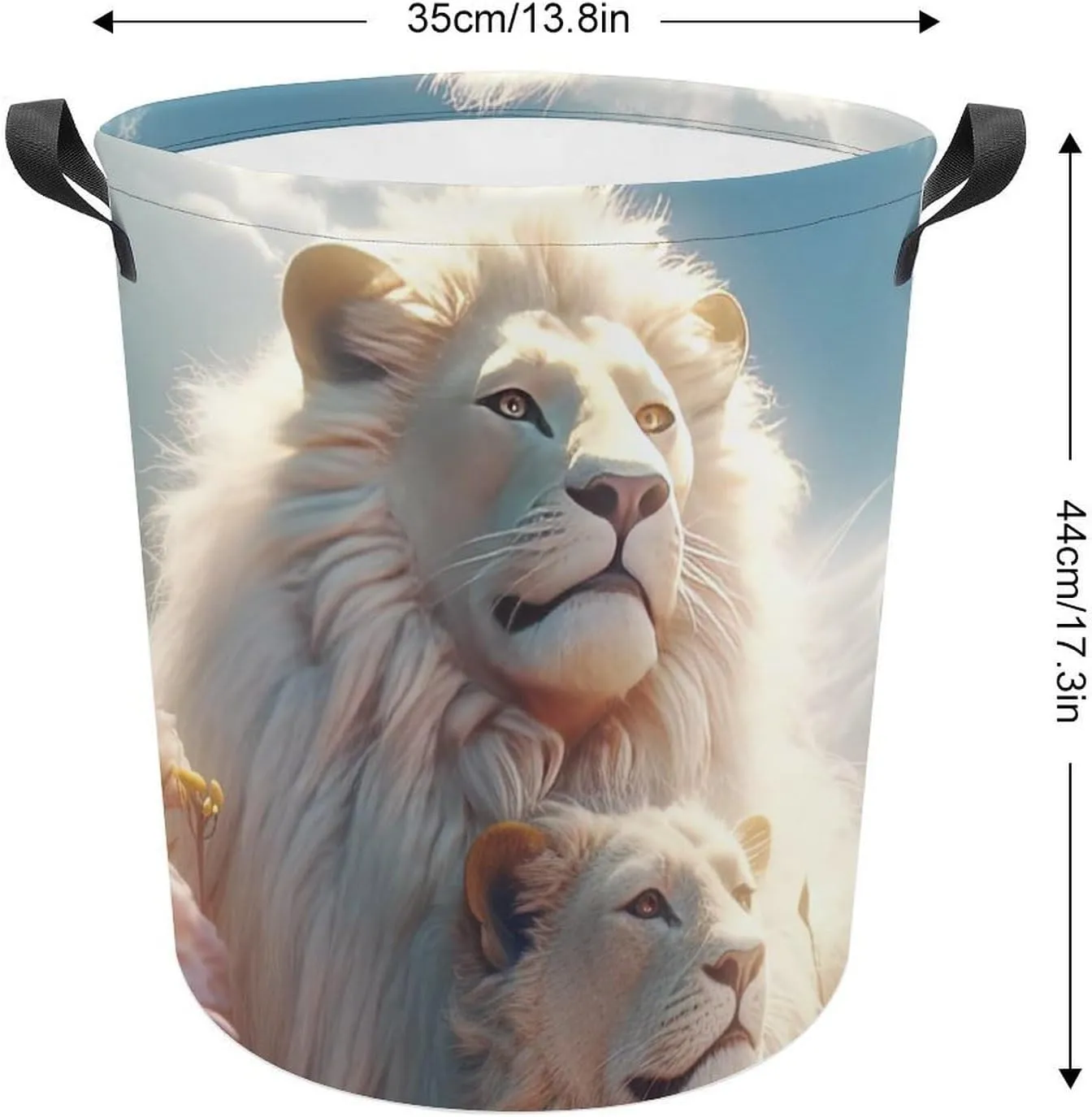 Carnivore Laundry Basket, Wild Animals Collapsible Laundry Hamper, Waterproof Oxford Cloth Laundry Bag with Handles, King of Forest Clothes Toy Organizer Basket for Room