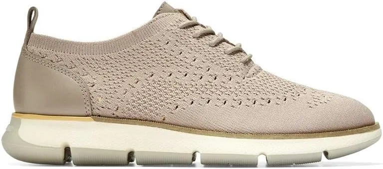Cole Haan 4. Zerogrand Stitchlite Oxford - Shoes for Women - Round Toe - Anatomical Footbed - Pull Loop Ashes of Roses Etherea Knit/Etherea Smooth Leather/Pumpkin/Optic White 9.5 B - Medium