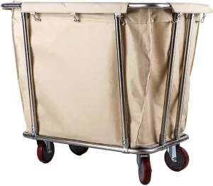 Commercial Laundry Cart Laundry Sorter Laundry Basket Medical Cart Houseware Heavy-Duty Rolling Laundry Hamper Sorter Cart, Wheeled Commercial Hotel Trolley Bin with Removable Bag Laundry Trolley