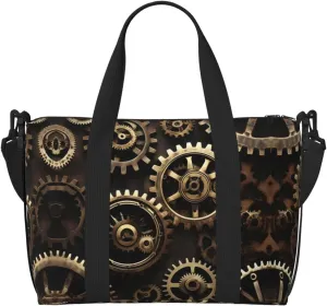 Cool Steampunk Gears Personal Item Travel Bags for Women - Durable Travel Duffel Bags, Gym Bags for Overnight Trips