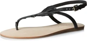 Corso Como Women's Edgar Flat Sandal, Black, 7.5 M US