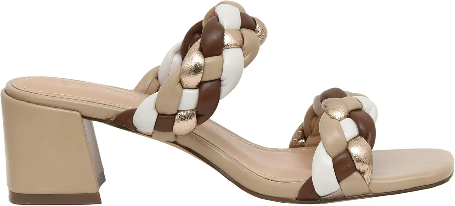 CUSHIONAIRE Women's Onyx braided Heel Sandal  Memory Foam, Wide Widths Available