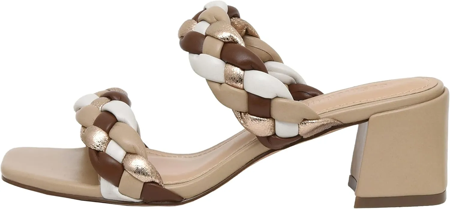 CUSHIONAIRE Women's Onyx braided Heel Sandal  Memory Foam, Wide Widths Available