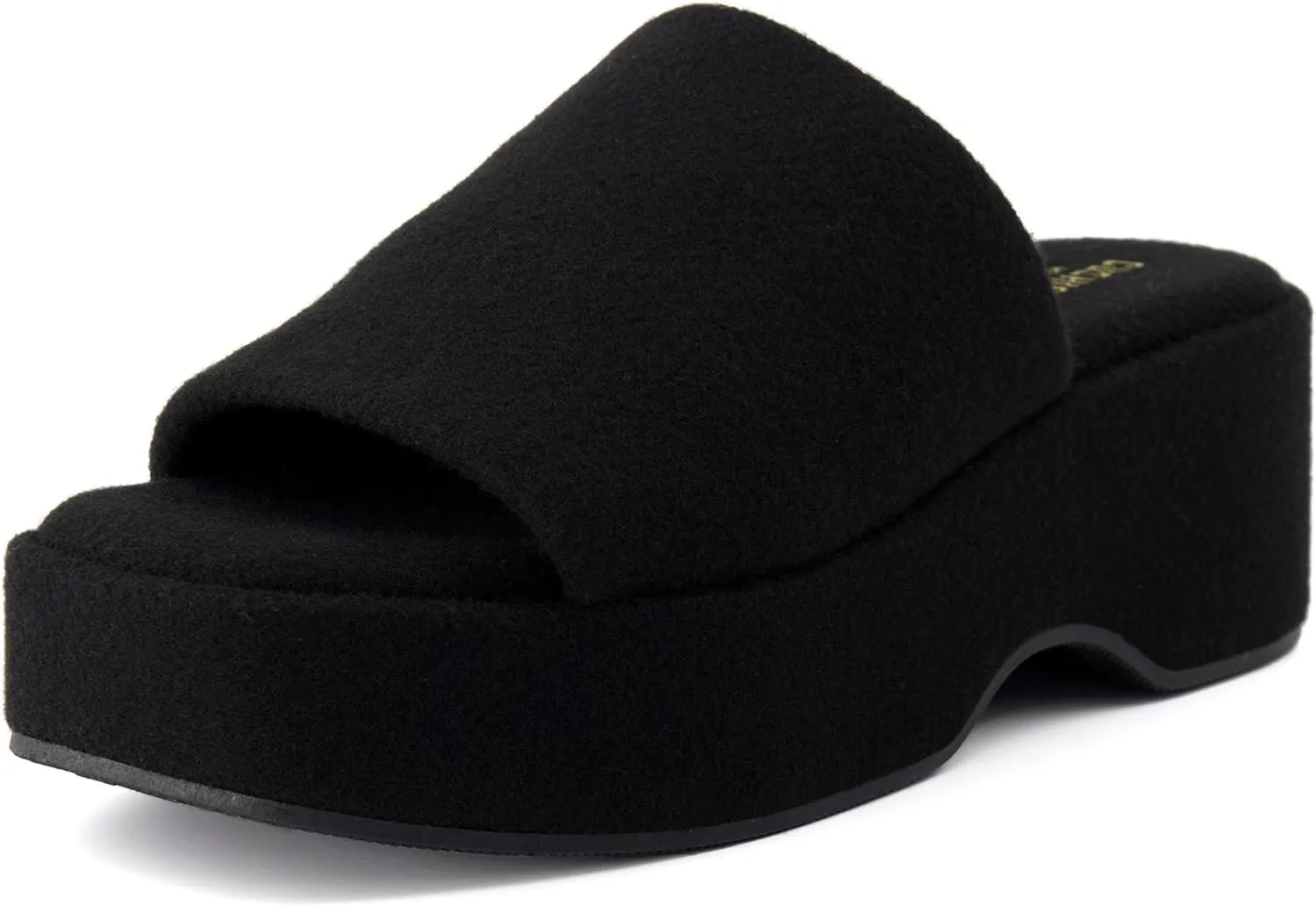 CUSHIONAIRE Women's Spin one band platform sandal with  Memory Foam