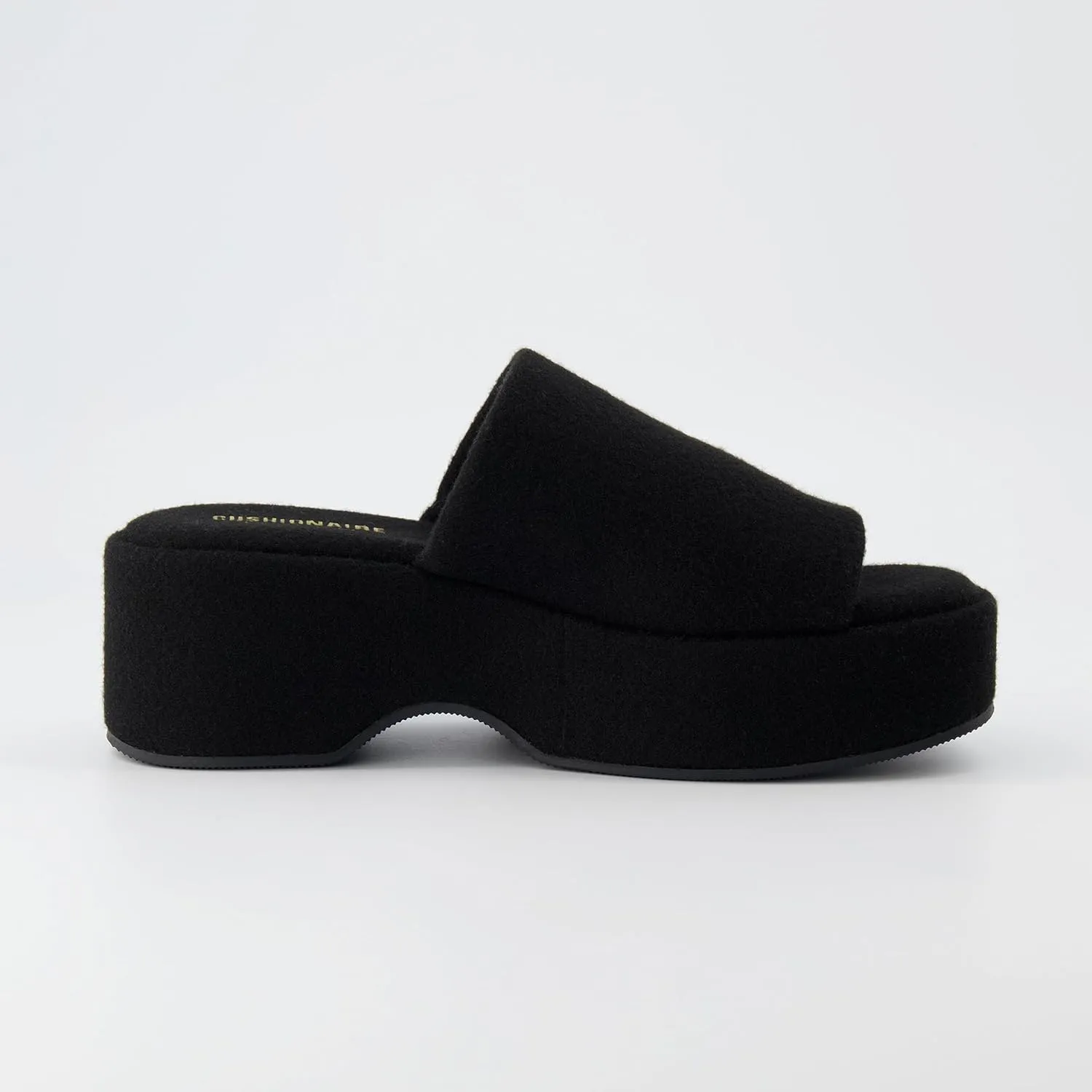 CUSHIONAIRE Women's Spin one band platform sandal with  Memory Foam