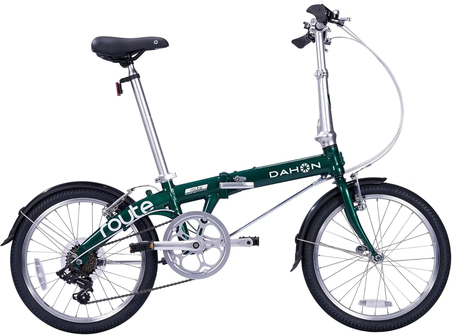 Dahon Route 20 inch Folding Bike for Adults, 7 Speed Drivertrain by Shimano, Aluminum Frame Foldable Bicycle with V Brake