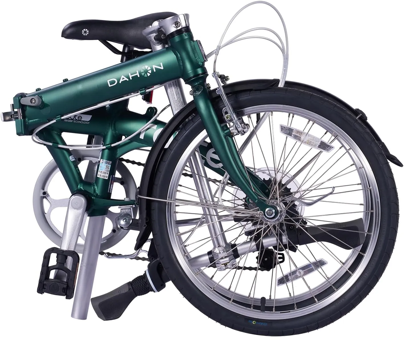 Dahon Route 20 inch Folding Bike for Adults, 7 Speed Drivertrain by Shimano, Aluminum Frame Foldable Bicycle with V Brake