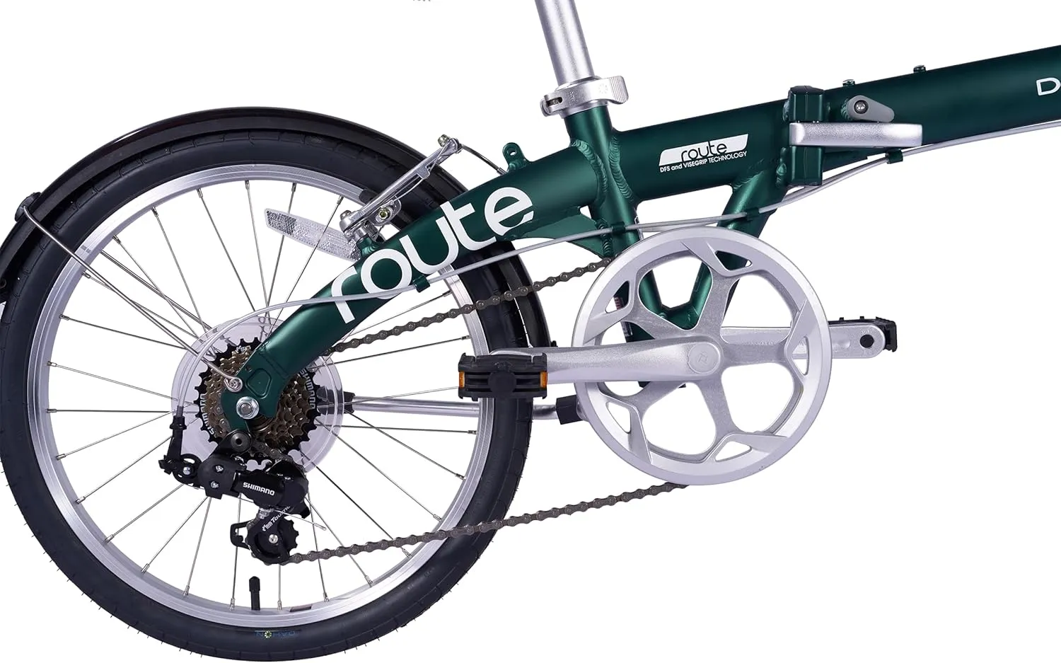 Dahon Route 20 inch Folding Bike for Adults, 7 Speed Drivertrain by Shimano, Aluminum Frame Foldable Bicycle with V Brake