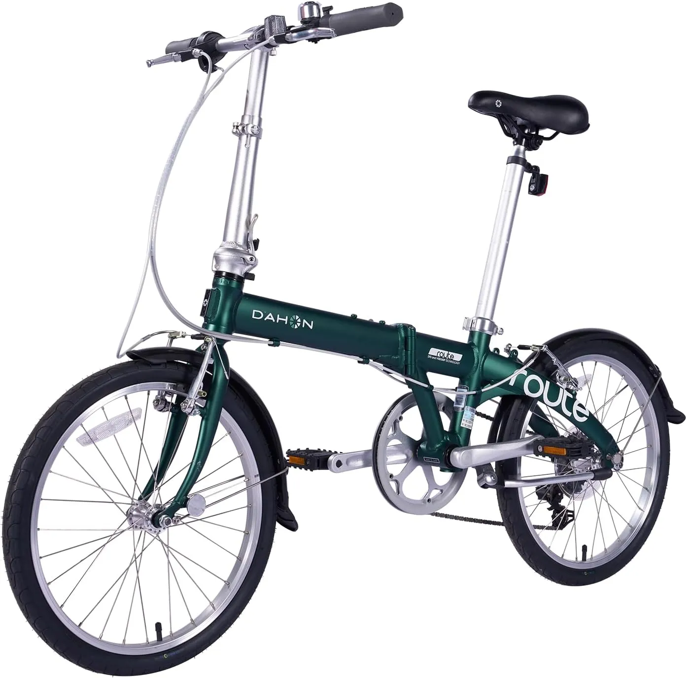 Dahon Route 20 inch Folding Bike for Adults, 7 Speed Drivertrain by Shimano, Aluminum Frame Foldable Bicycle with V Brake