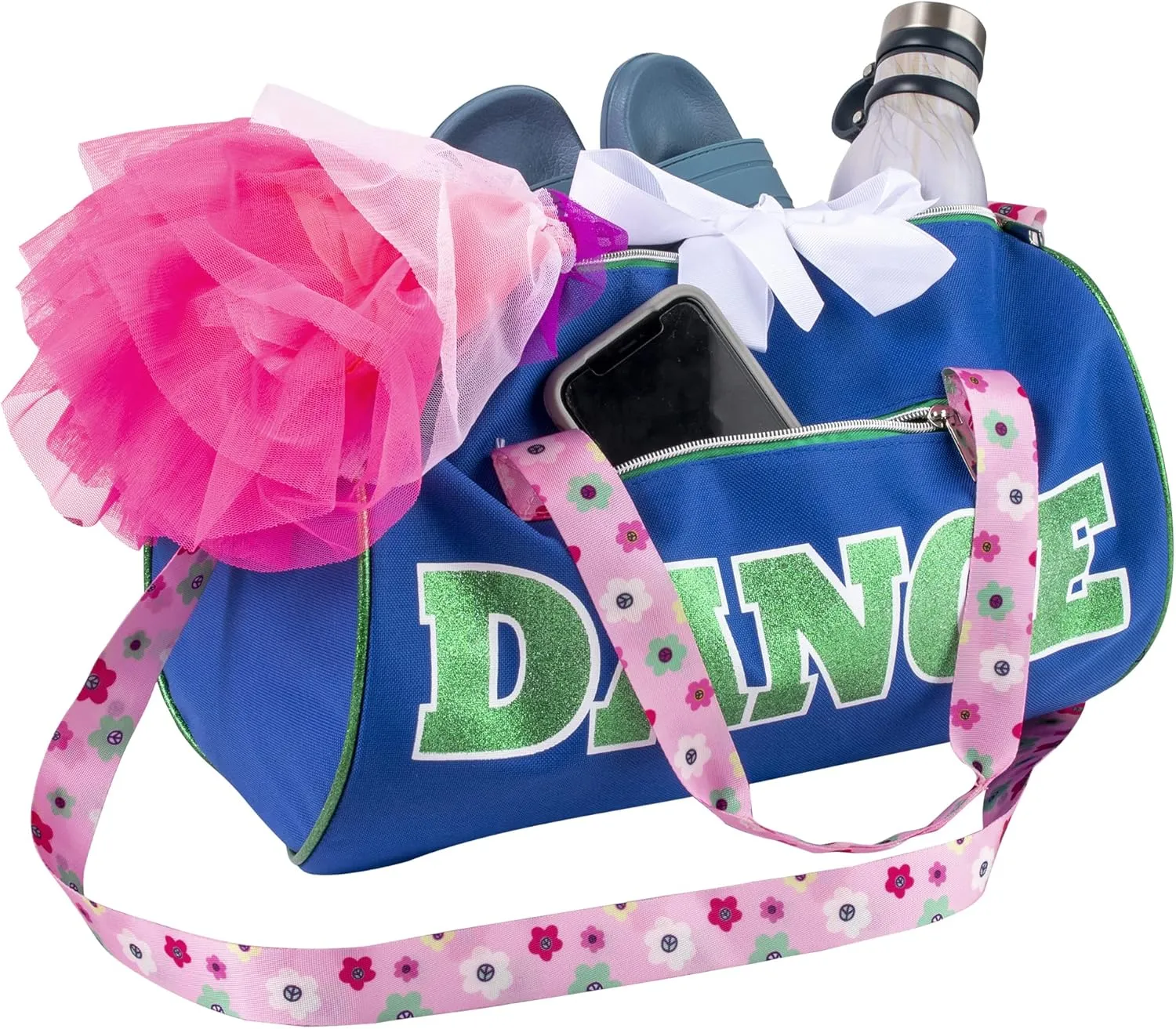 Dance Duffle Bags for Dancers, Girls, Teens, and Student Athletes, Fun Dance Workout Duffel Bag for Girls and Boys (Blue)