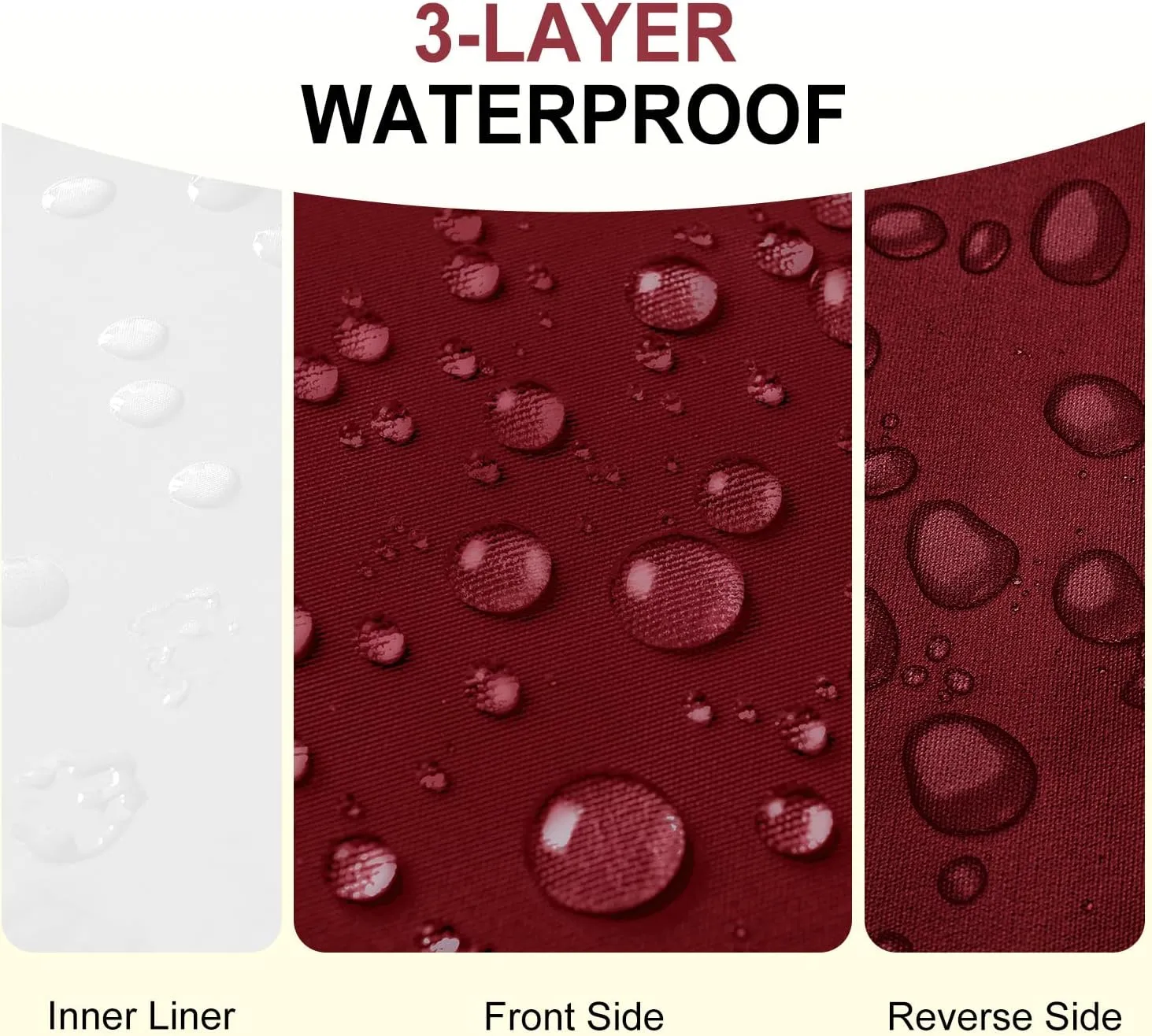 downluxe Waterproof Outdoor Chair Cushions for Patio Furniture, 19" x 19" x 2" Patio Chair Cushion with Adjustable Ties & Portable Handle, Square Outdoor Cushion with Removable Cover, Burgundy, 2 Pack