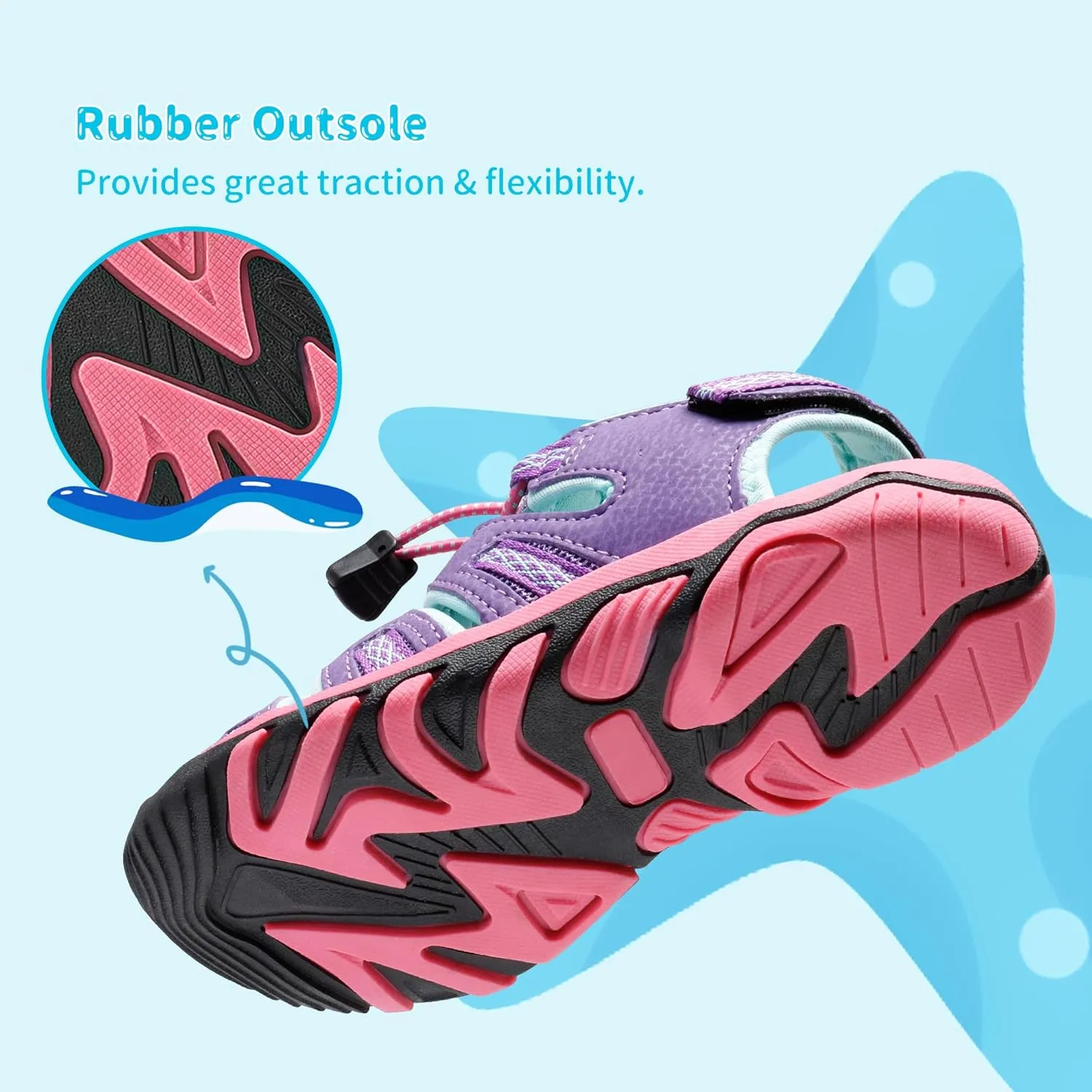 DREAM PAIRS Boys Girls Summer Outdoor Athletic Sport Sandals Walking Hiking Hook and Loop Adjustable Multicolor for Toddler/Little/Big Kids