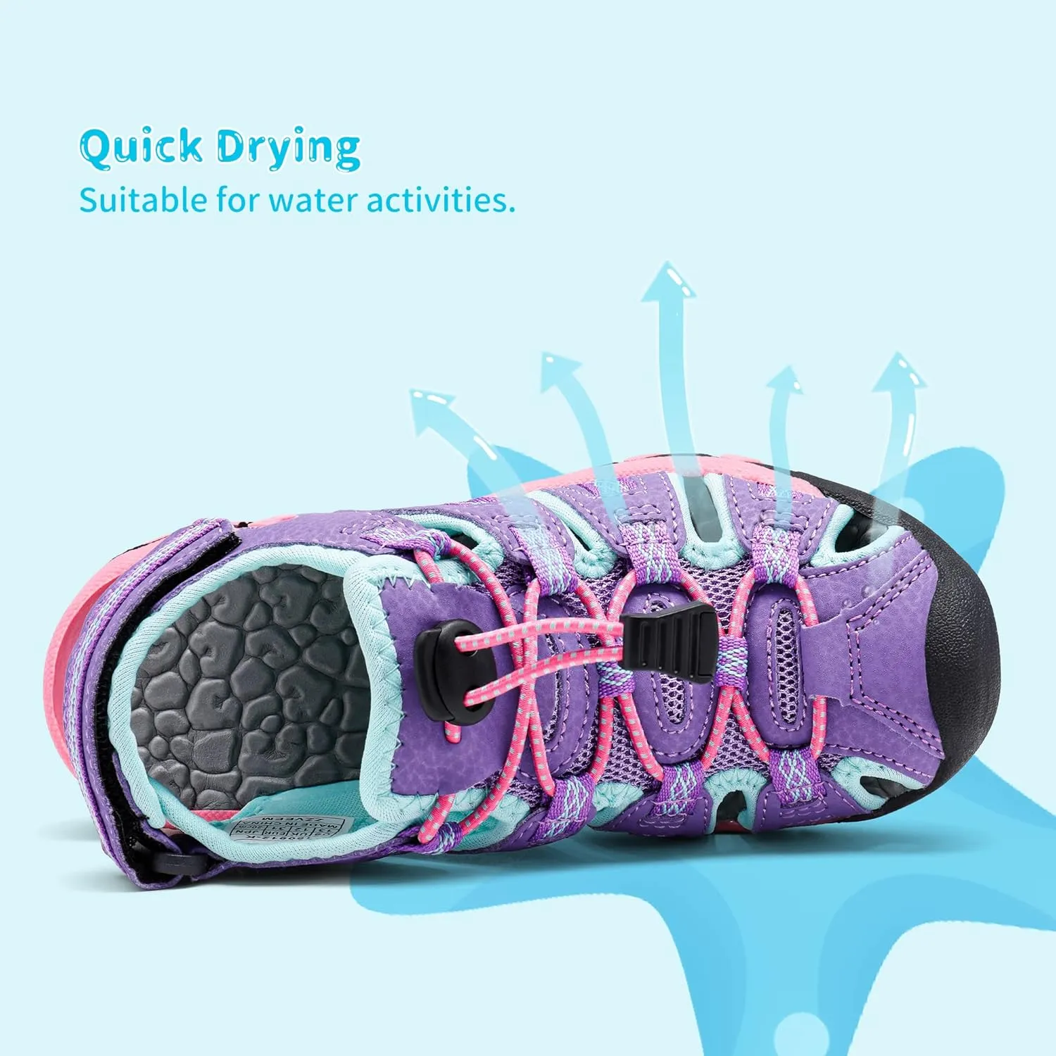 DREAM PAIRS Boys Girls Summer Outdoor Athletic Sport Sandals Walking Hiking Hook and Loop Adjustable Multicolor for Toddler/Little/Big Kids