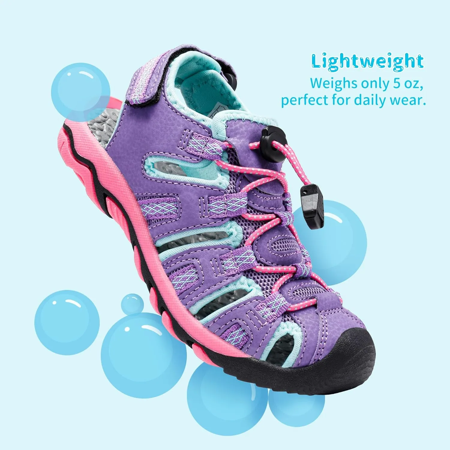DREAM PAIRS Boys Girls Summer Outdoor Athletic Sport Sandals Walking Hiking Hook and Loop Adjustable Multicolor for Toddler/Little/Big Kids