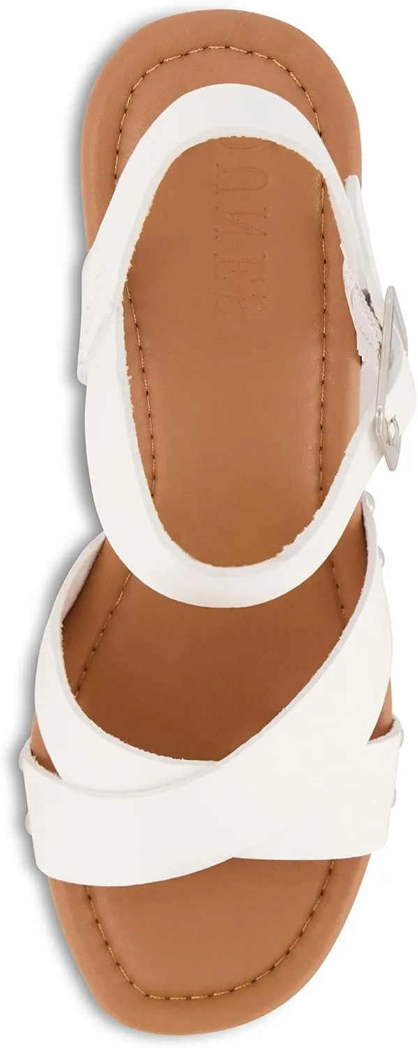 Dunes Women's Patsy Faux Wood Sandal  Comfort Foam & LiteSole Technology, Wide Widths Available