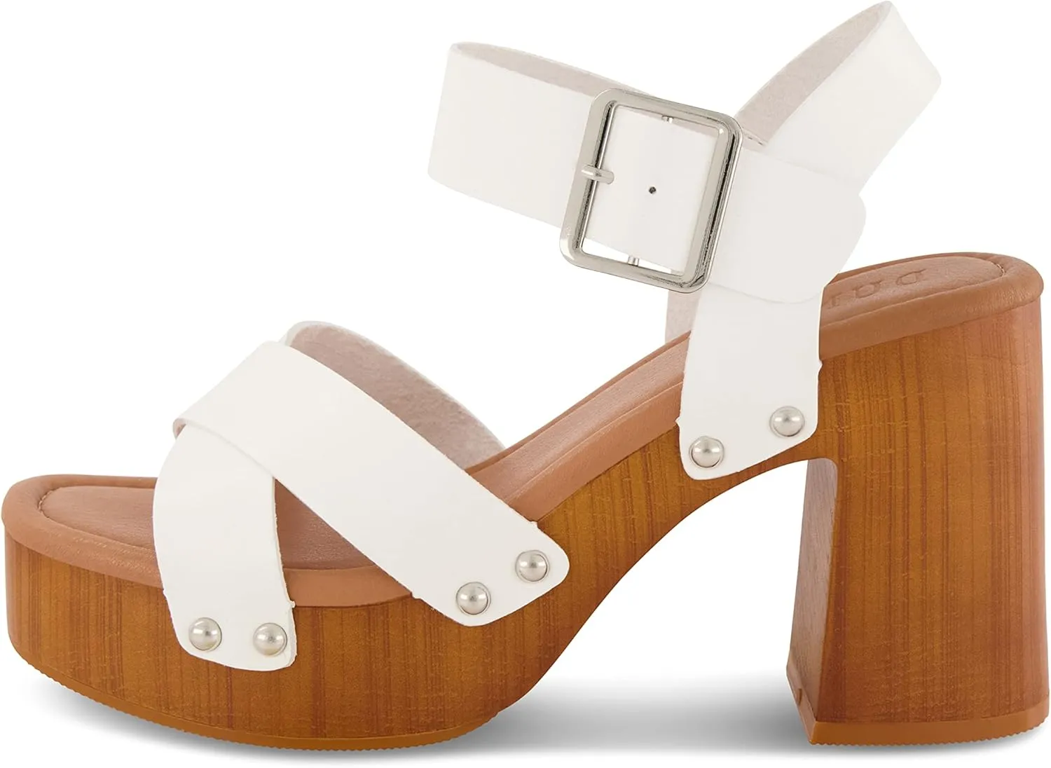 Dunes Women's Patsy Faux Wood Sandal  Comfort Foam & LiteSole Technology, Wide Widths Available