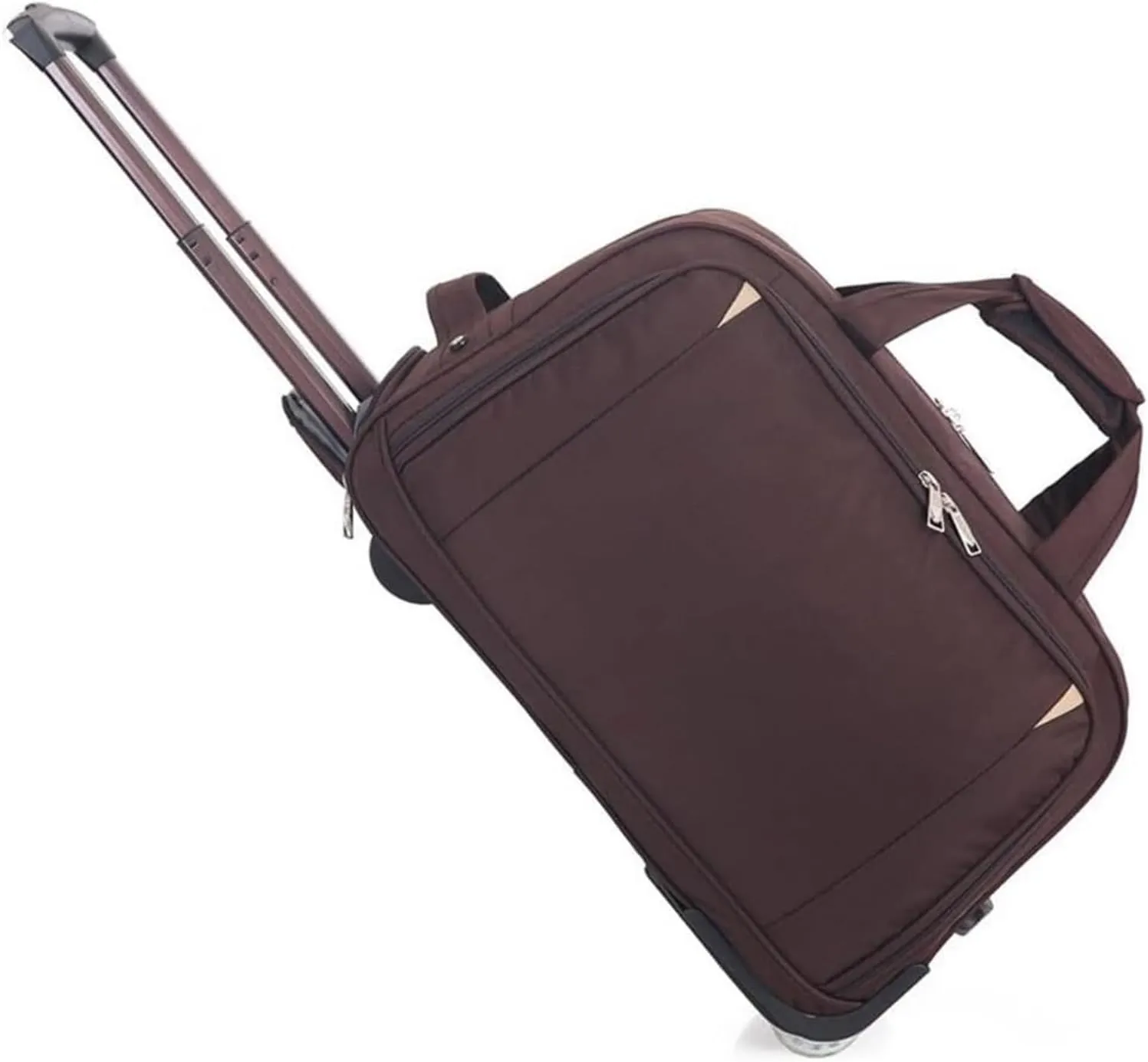 Durable Rolling Luggage， Large Capacity, Waterproof Lightweight Traveling Oxford Suitcase ，for Men Women, For Travel Camping Storage(Brown,Large)