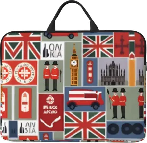 England Symbols print Durable Travel Laptop Bag HandBag Shockproof Carrying Bag Briefcase for 14inch Laptop Notebook