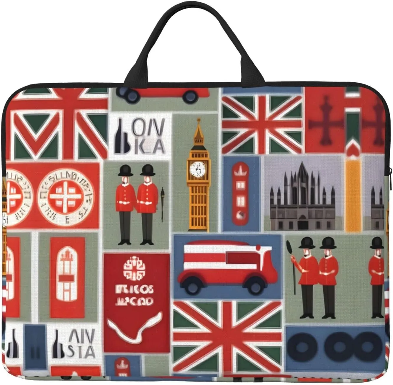 England Symbols print Durable Travel Laptop Bag HandBag Shockproof Carrying Bag Briefcase for 14inch Laptop Notebook