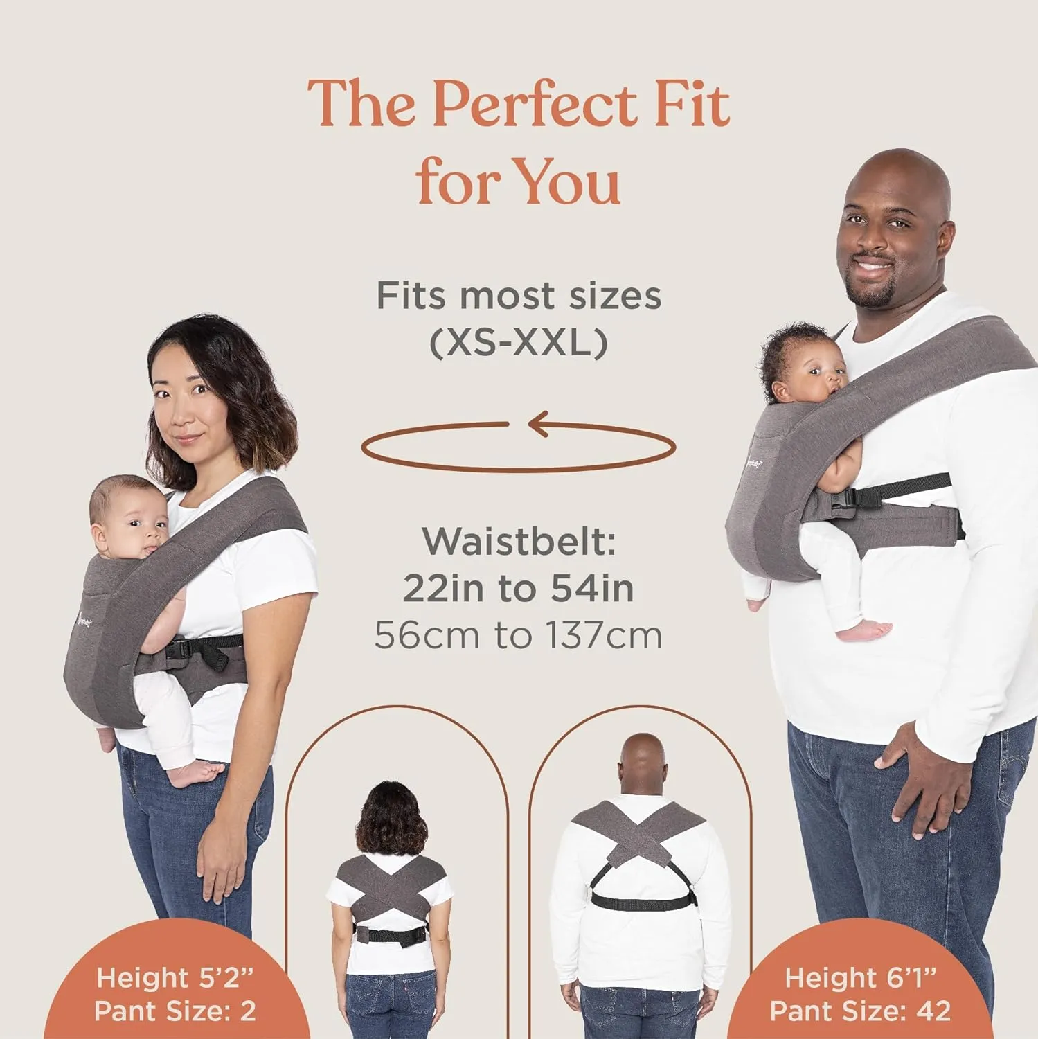 Ergobaby Embrace Cozy Newborn Baby Wrap Carrier (7-25 Pounds), Ponte Knit, Oxford Blue