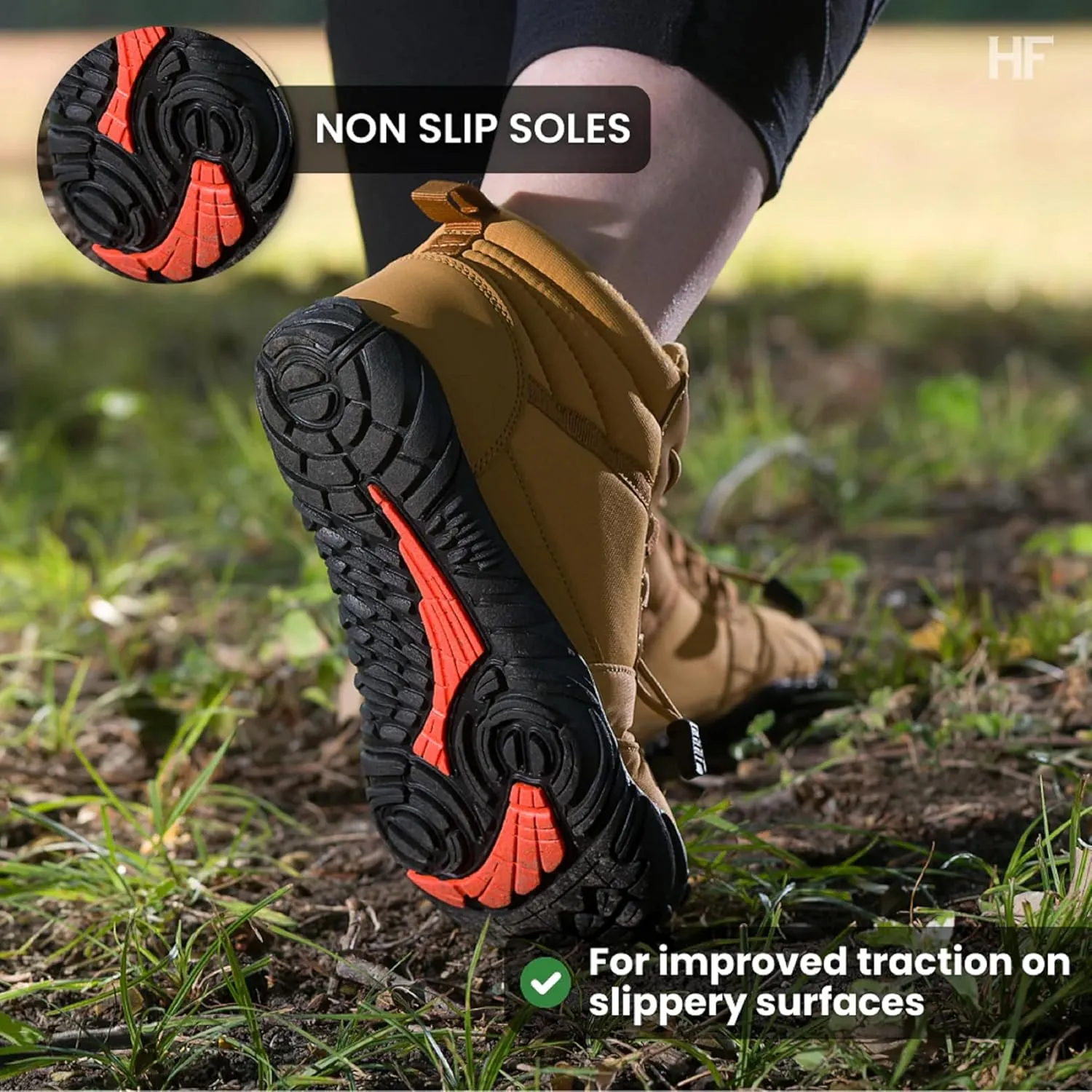 Evian Master HF- Non Slip Water Resistant Winter Barefoot Boot, Wide Toe Box Walking, Hiking Shoes for Women Men Unisex