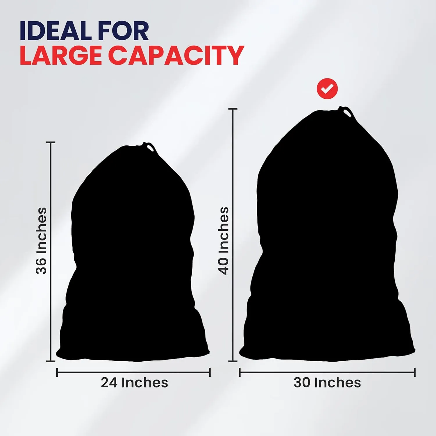 Extra Large Laundry Bags 30”x40” 2 Pack, Drawstring Clothes Organizer Waterproof Fabric Travel Bag Washable Laundry Basket Storage Bag Durable Hamper, Home College Dorm Apartment, Black